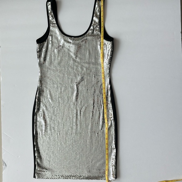 Wet Seal Women Silver Sequined Sparkly Dress - Large - Picture 4 of 7